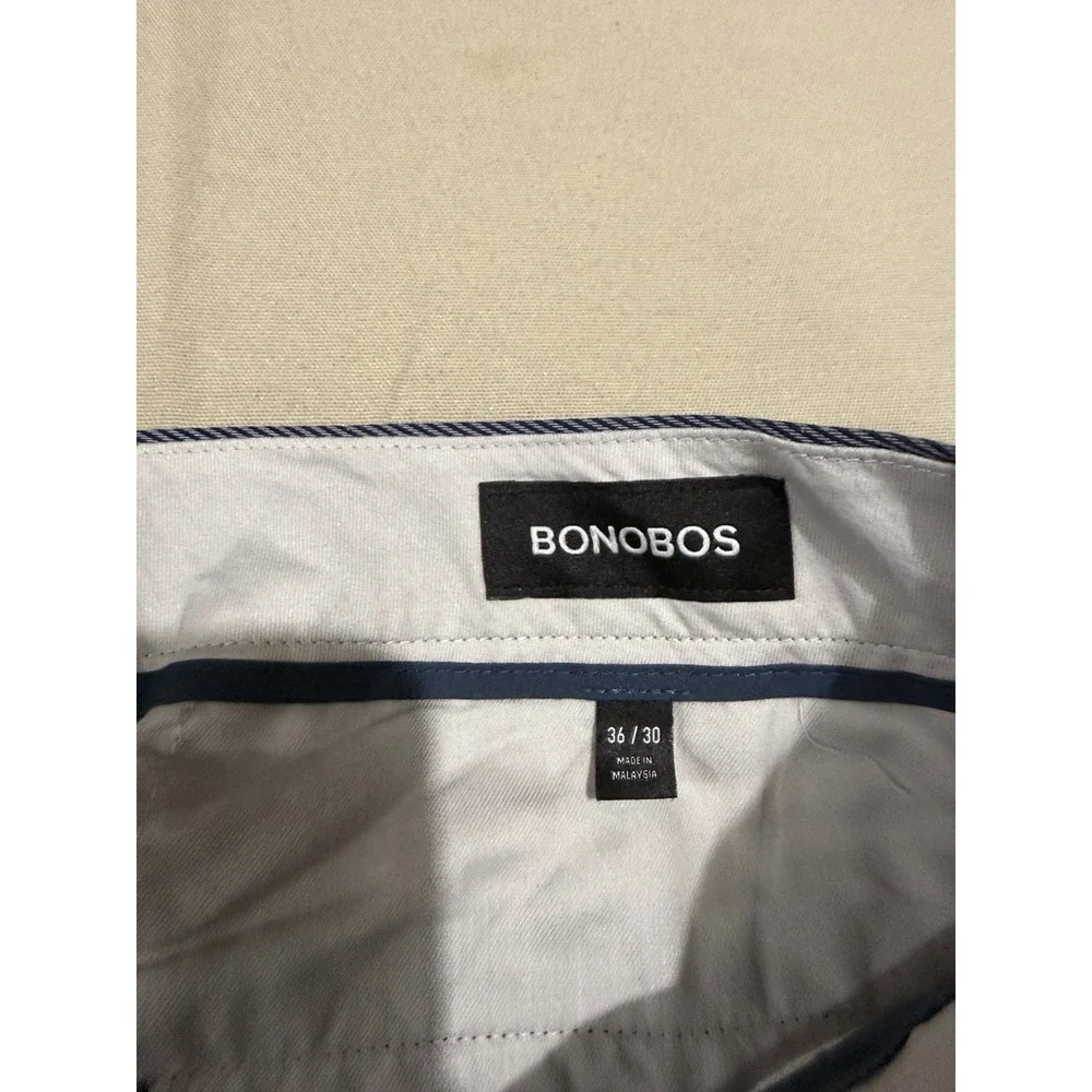 Bonobos Friday Men's Straight-Leg Pants‎ Stretch Chino Blue Tonal Stripe 36x30